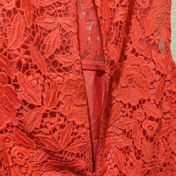 J. Crew Poppy Red Lace Sheath Dress Knee Length Size 2 NWOT - Picture 4 of 7